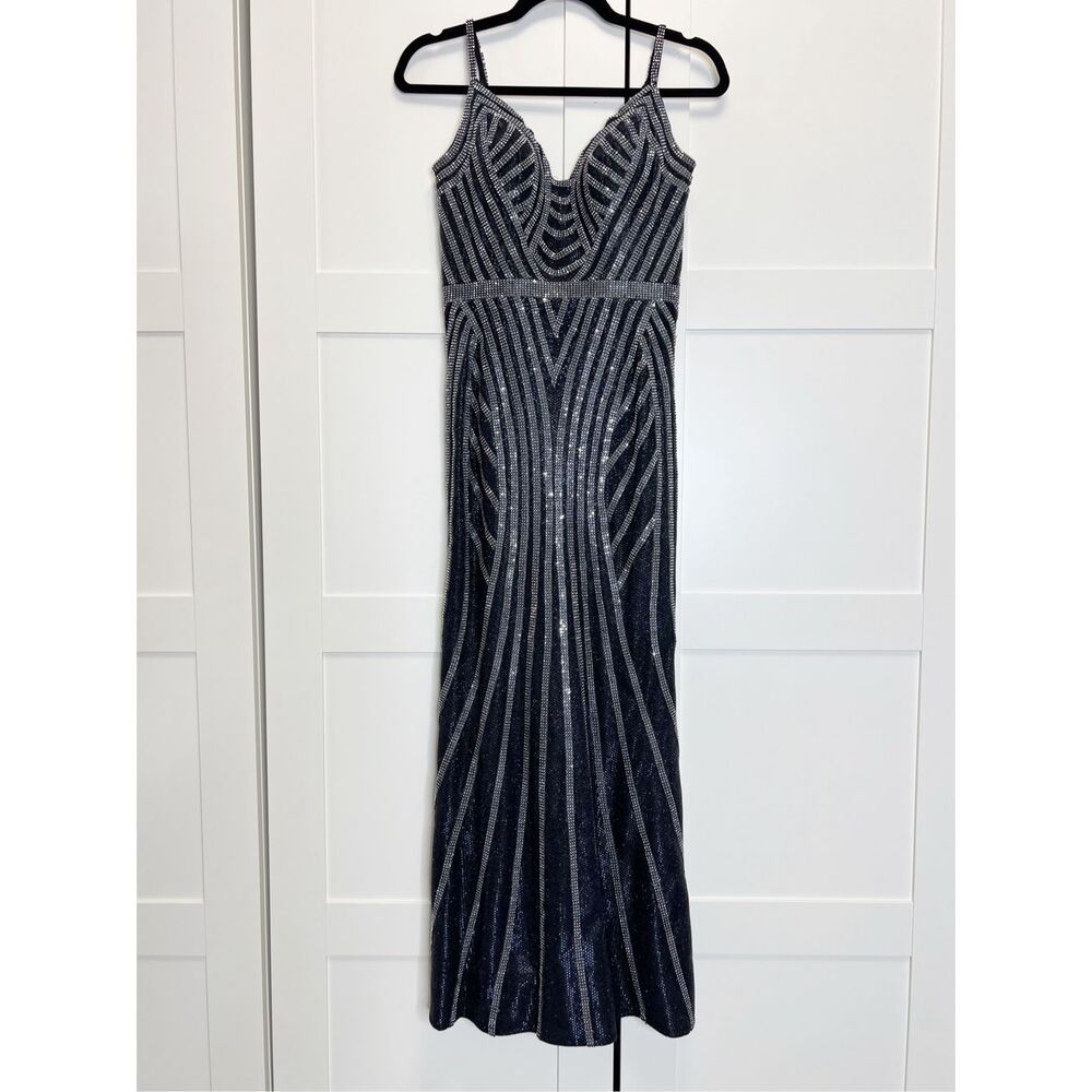 Jovani Womens Beaded Sweetheart Neckline Sleeveless Evening Dress Size 4‎